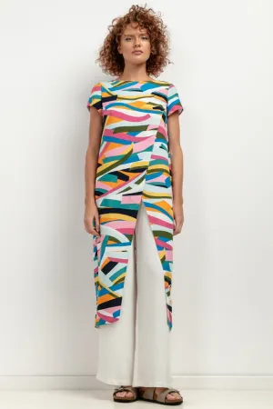 Elegant Patterned Viscose Summer Tunic