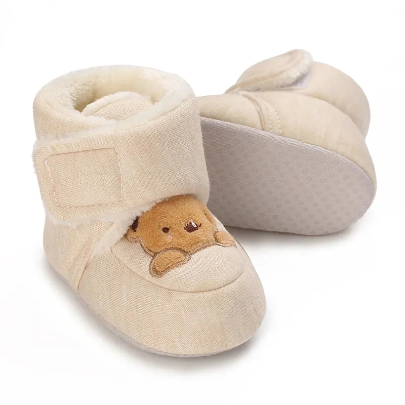 Embroidered Bear Booties