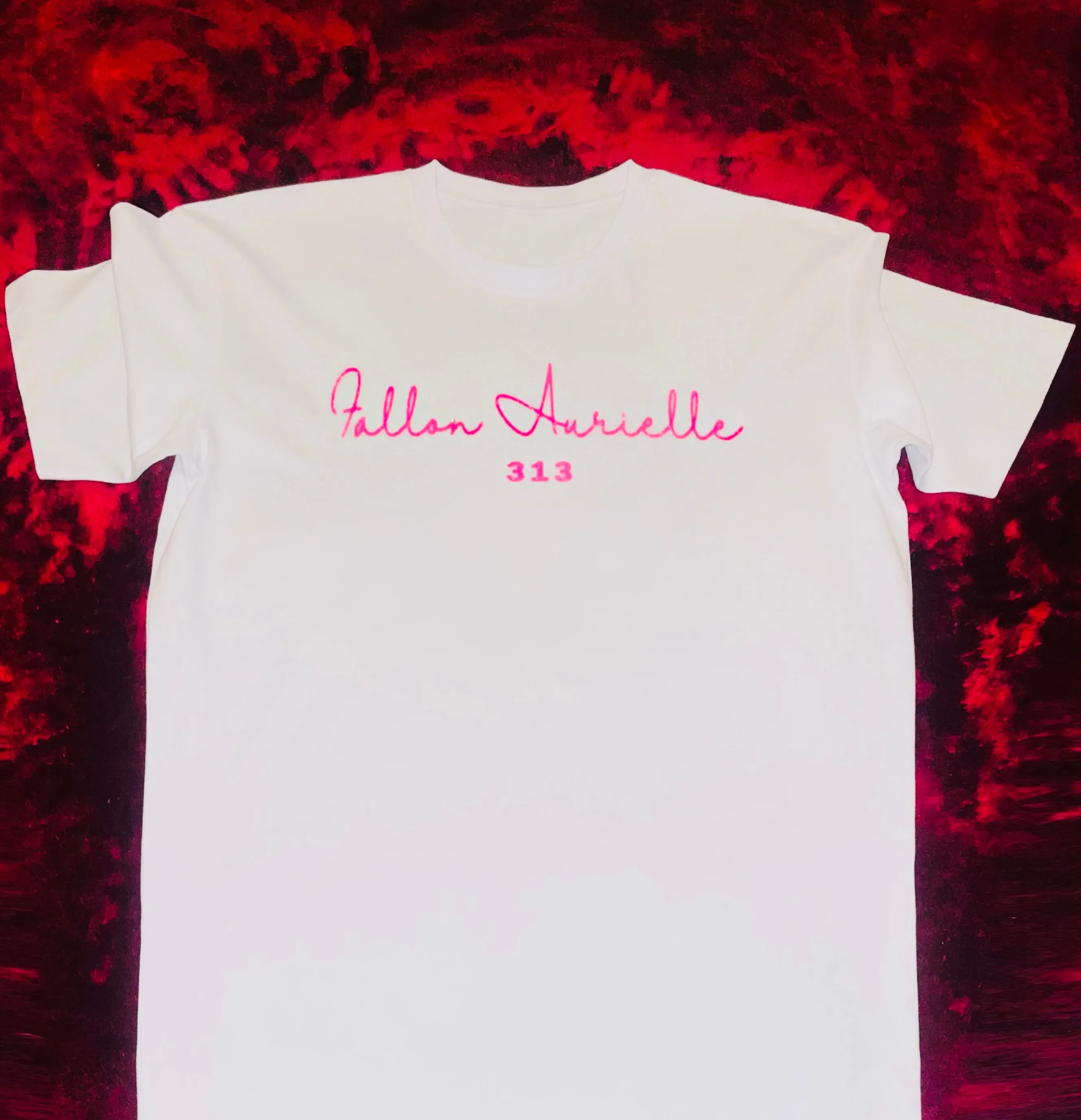 Fallon Aurielle Signature 313 Rep Yo Set Area Code Tie Dye Biker Short Set (White, Pink & Turquoise Tie Dye)