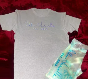 Fallon Aurielle Signature EST. 2018 Tie Dye Biker Short Set (Gray, Holographic & Green Tie Dye)