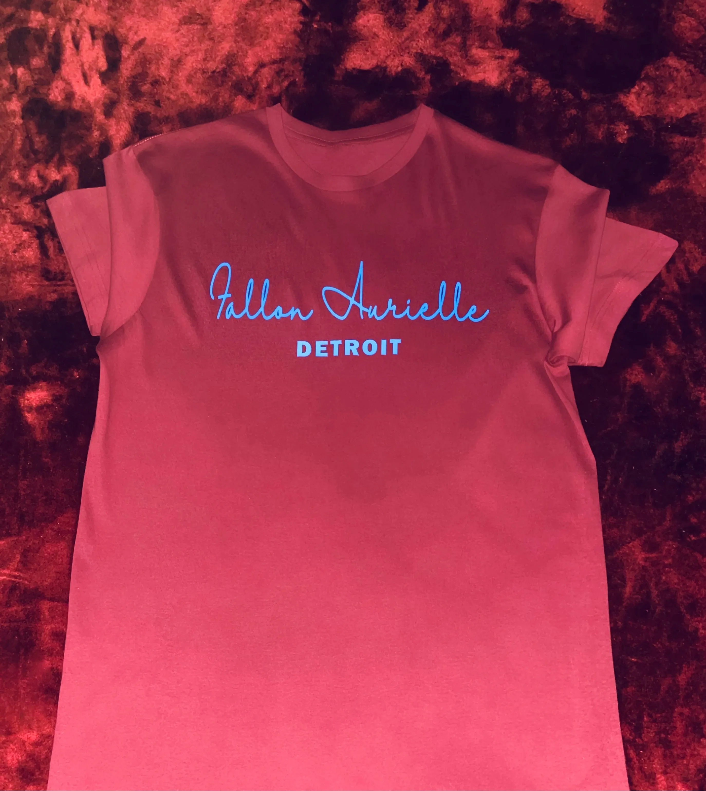Fallon Aurielle Unisex Signature 3 Piece Detroit Rep Yo Set Short Set (Burgundy & Powder Blue)