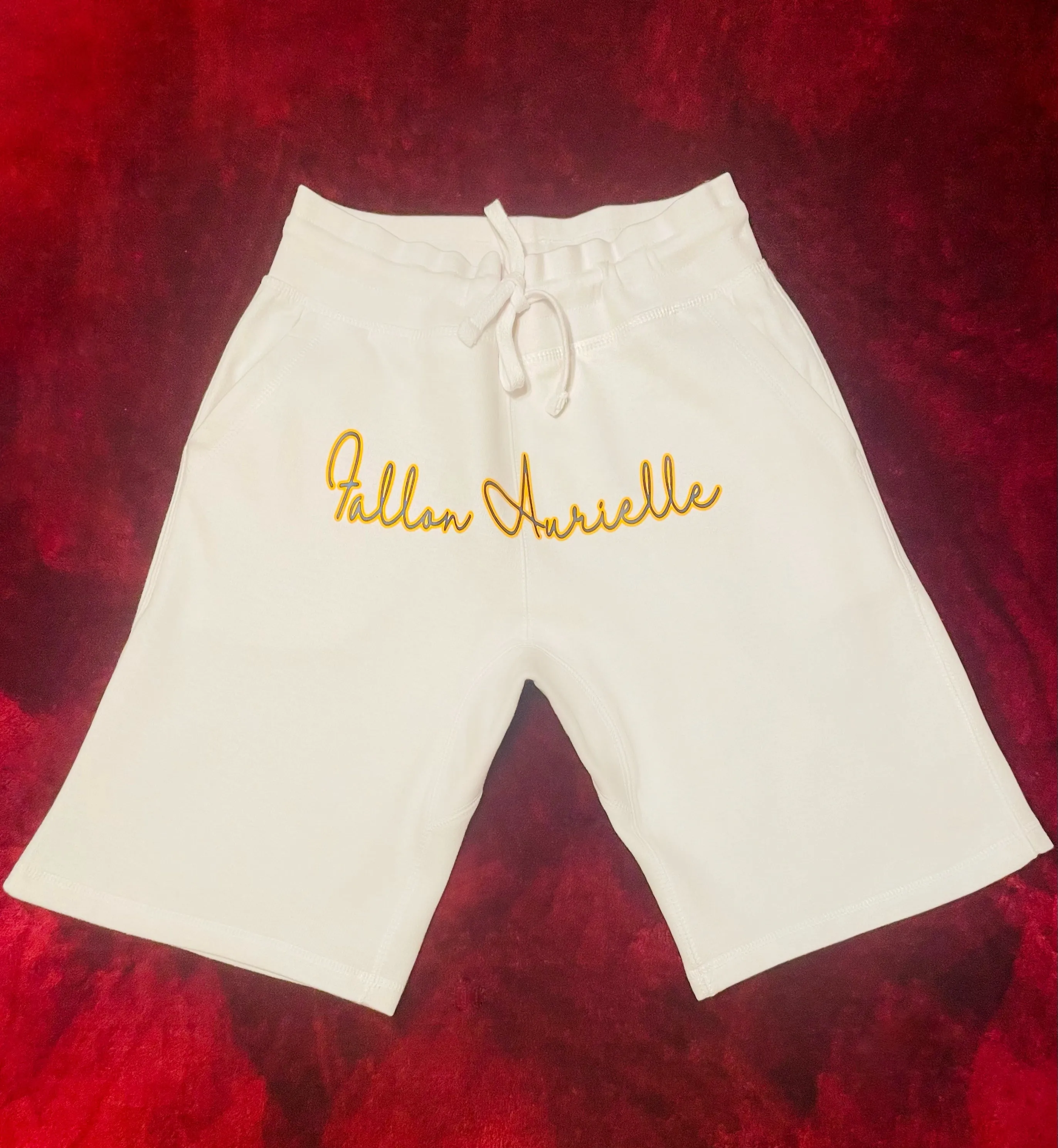 Fallon Aurielle Unisex Signature 3 Piece Scorpio Scorpion Zodiac Short Set (White, Golden Yellow & Navy Blue)
