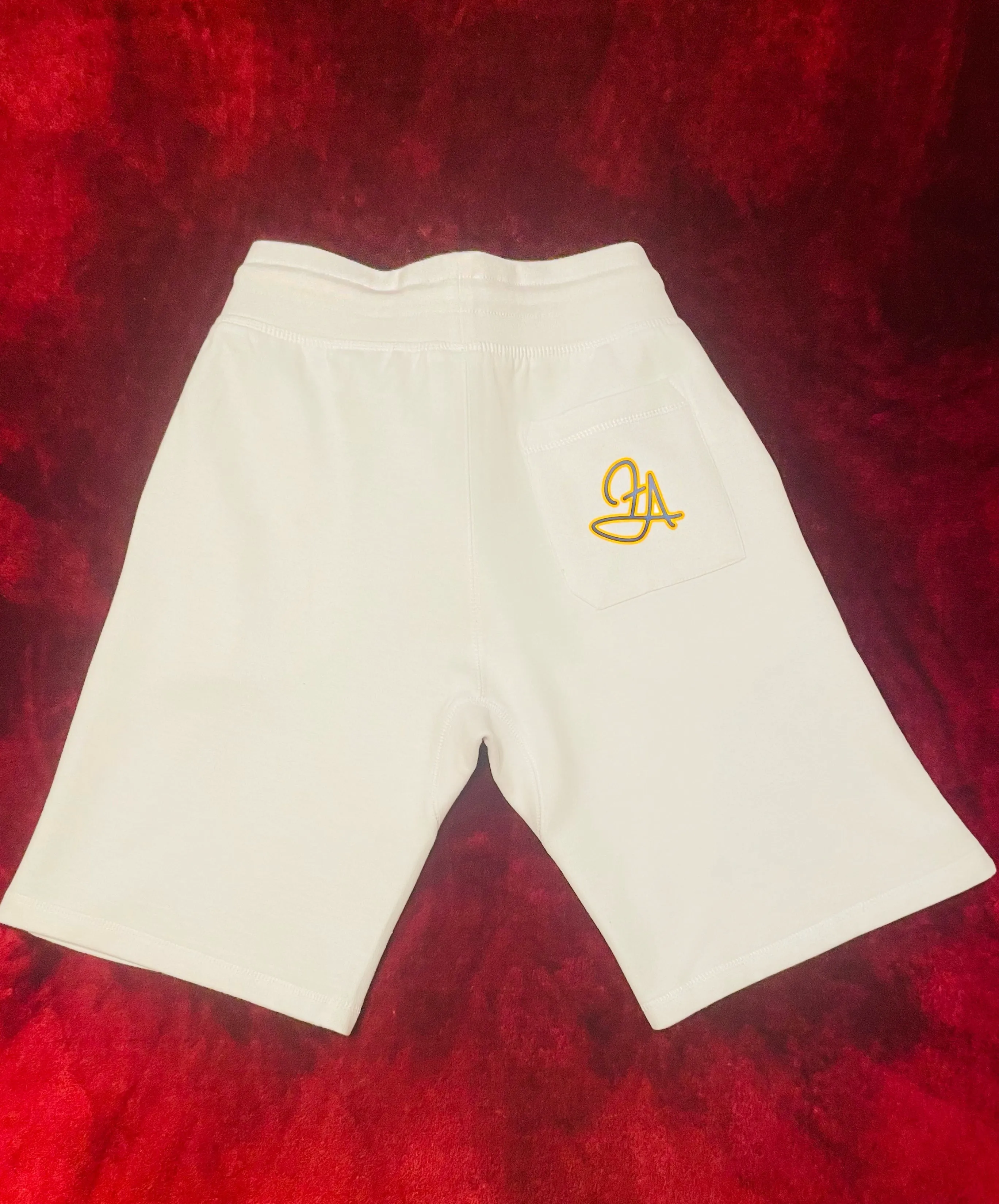 Fallon Aurielle Unisex Signature 3 Piece Scorpio Scorpion Zodiac Short Set (White, Golden Yellow & Navy Blue)