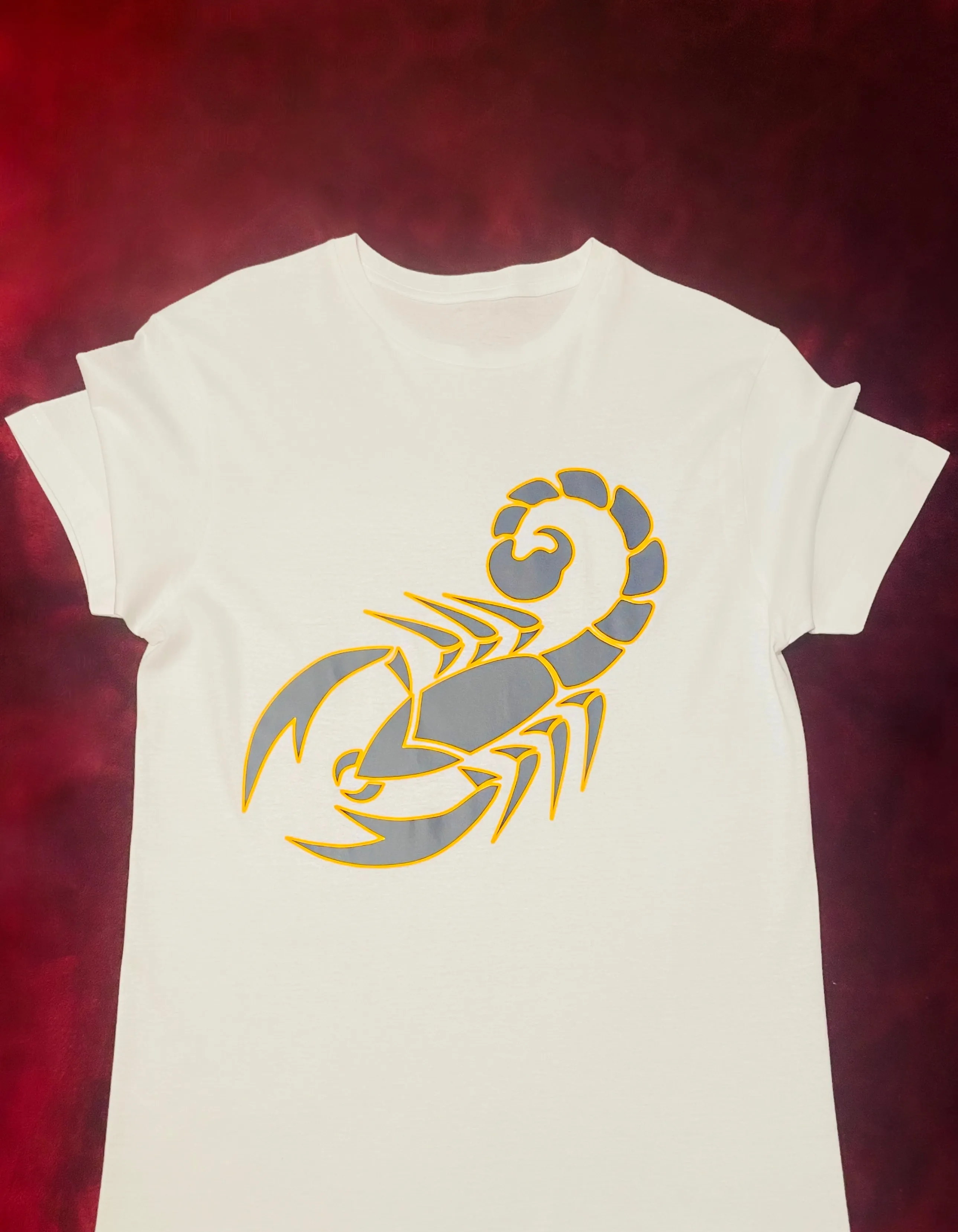 Fallon Aurielle Unisex Signature 3 Piece Scorpio Scorpion Zodiac Short Set (White, Golden Yellow & Navy Blue)