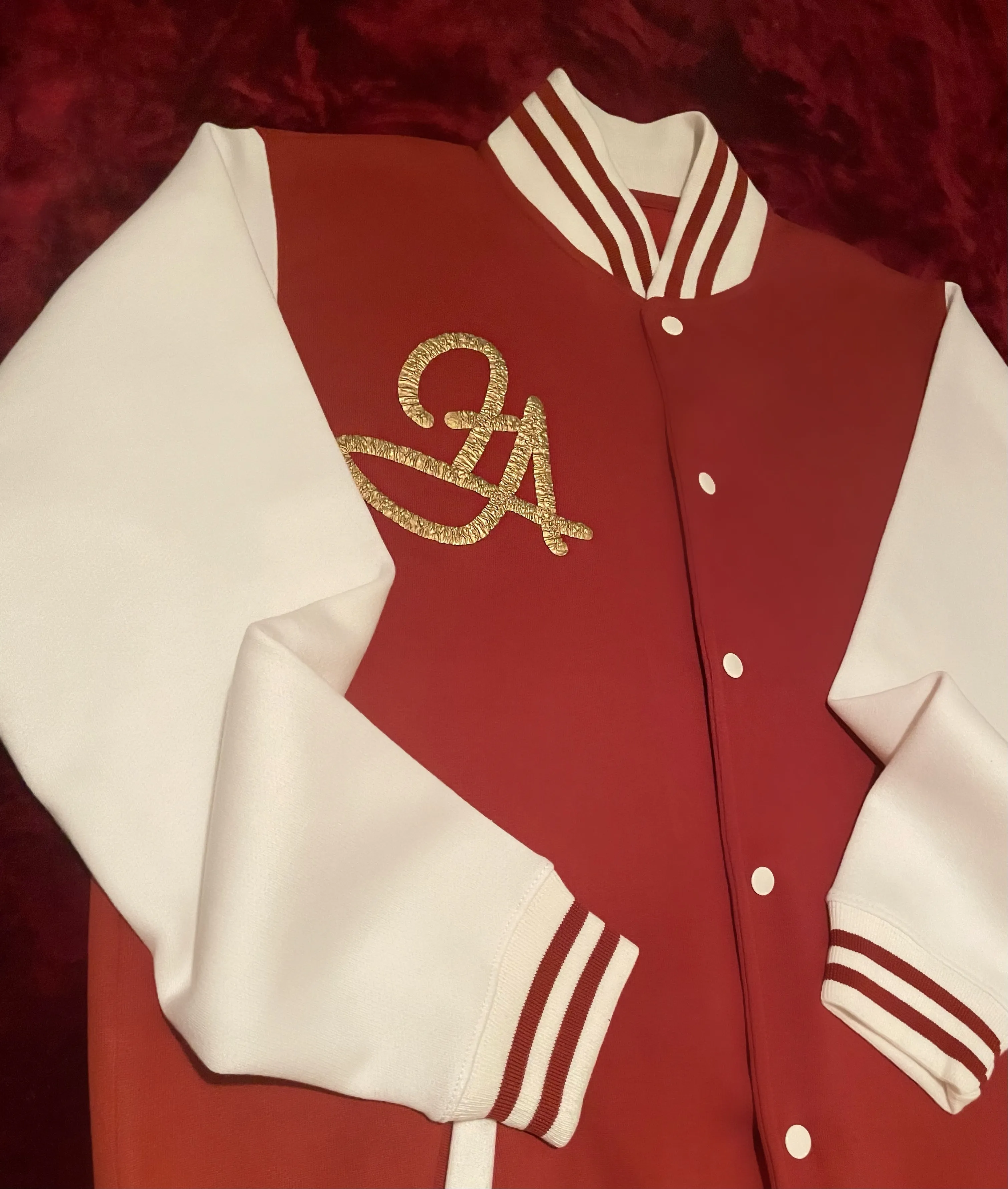 Fallon Aurielle Unisex Signature Cancer Logo & Name Zodiac Jacket Jogging Set (Burnt Orange, Antique Gold & Cream)