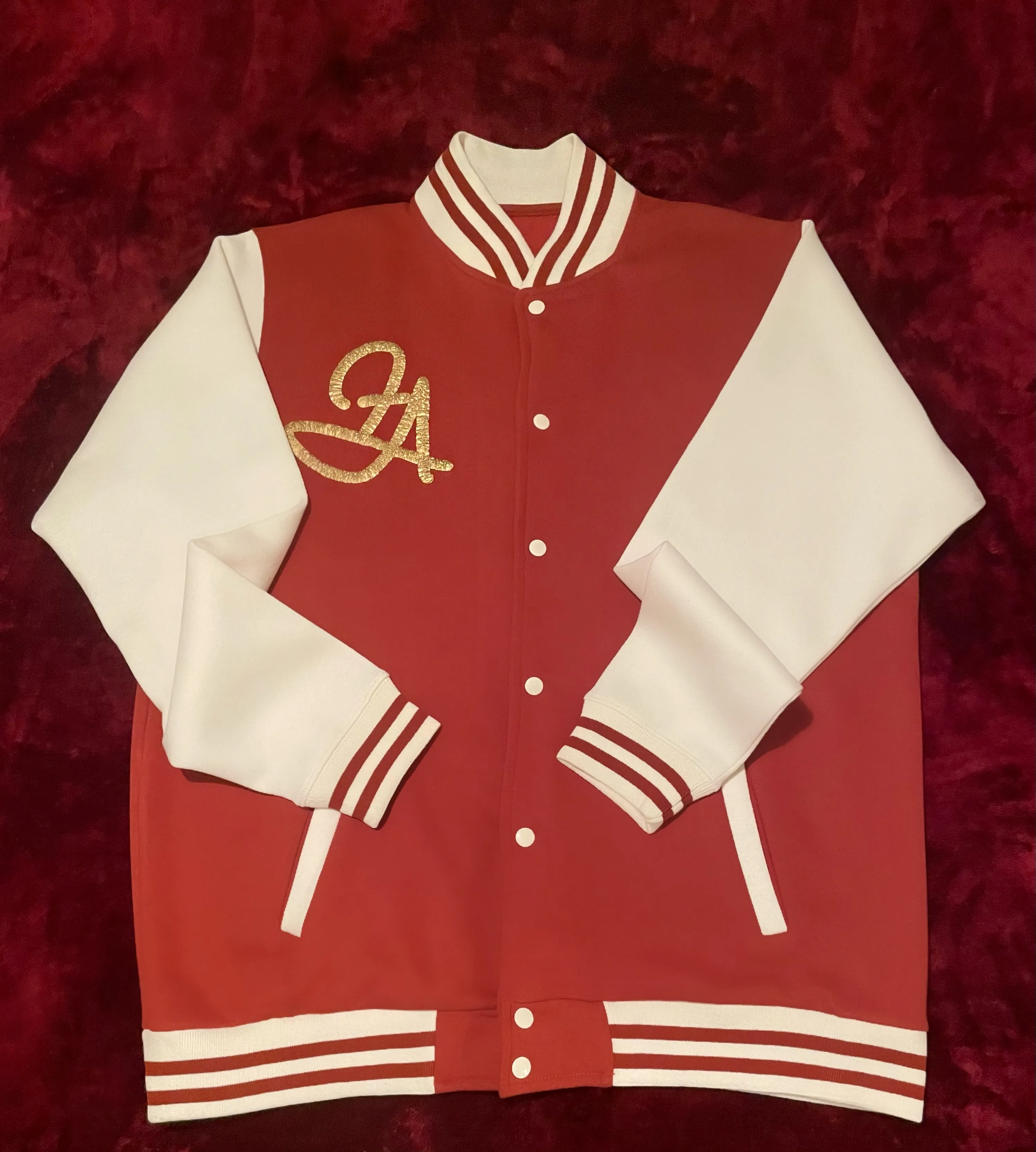 Fallon Aurielle Unisex Signature Cancer Logo & Name Zodiac Jacket Jogging Set (Burnt Orange, Antique Gold & Cream)