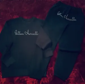 Fallon Aurielle Unisex Signature Classic Crewneck Jogging Set (Black & Smoke Gray)