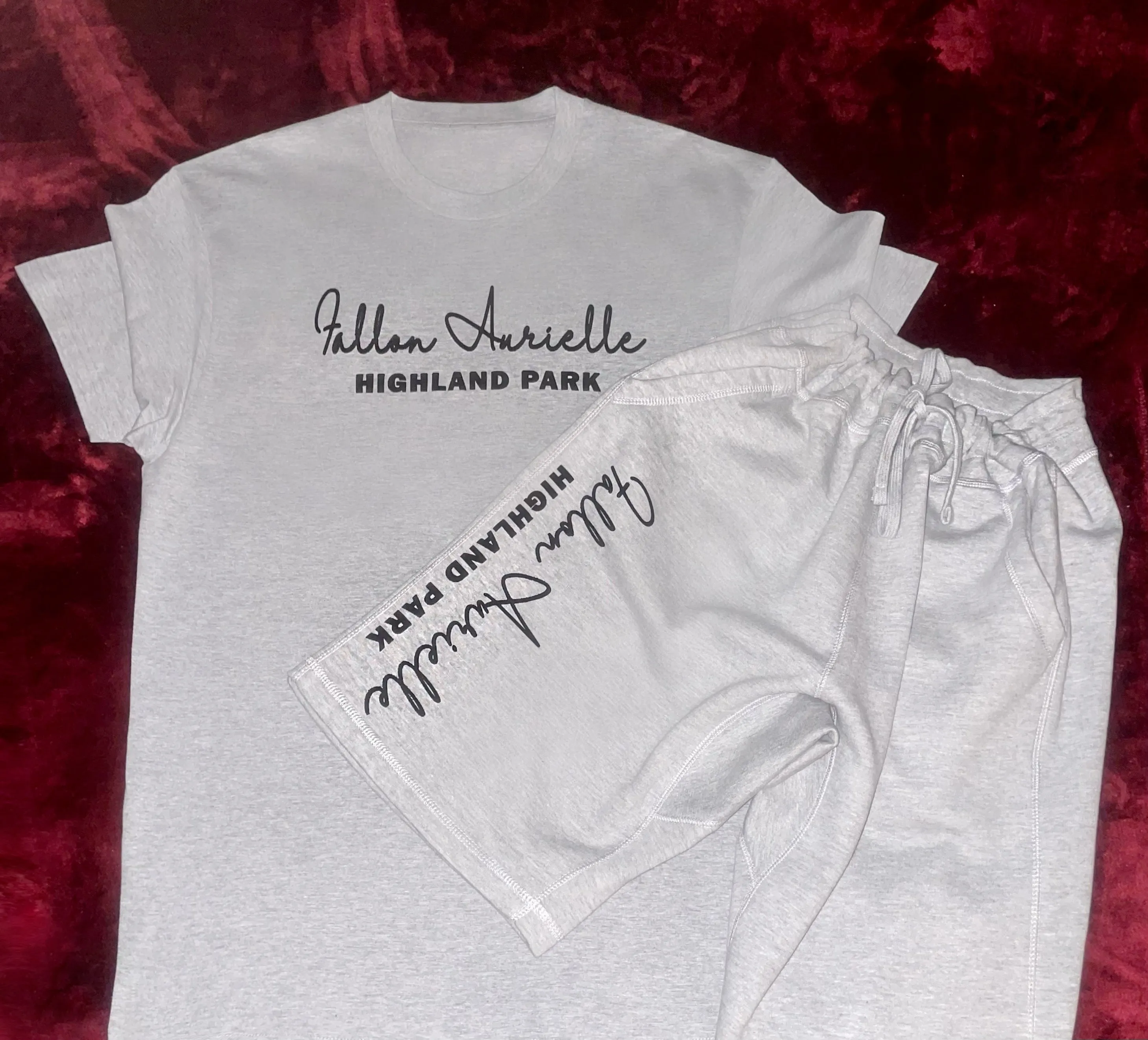 Fallon Aurielle Unisex Signature Highland Park Rep Yo Set Short Set (Gray & Black)