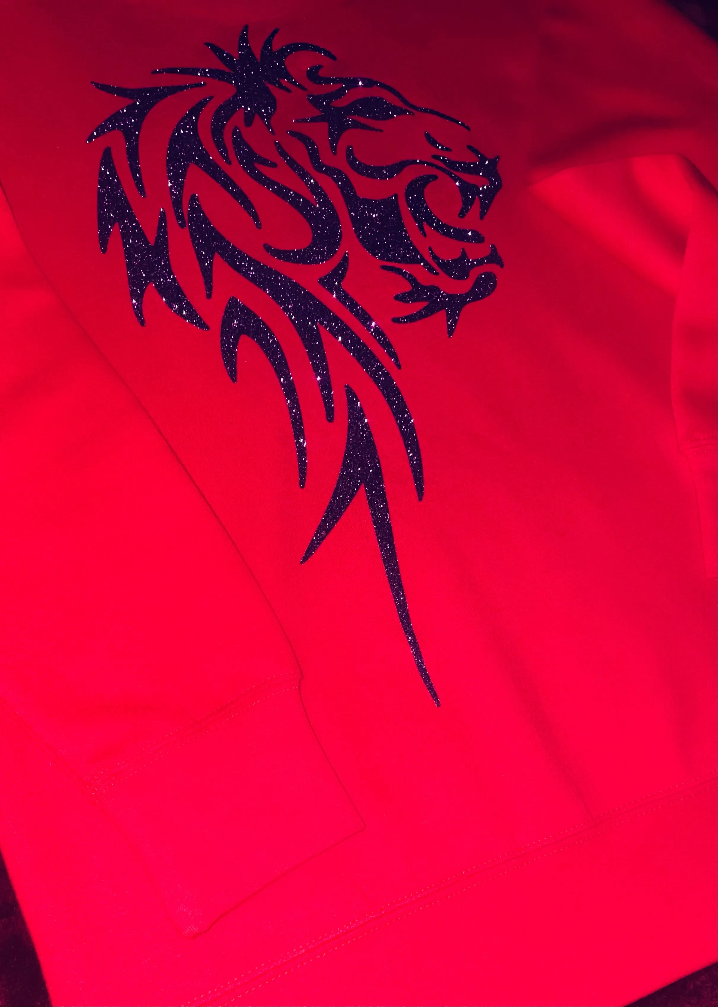 Fallon Aurielle Unisex Signature Leo Lion Logo & Name Zodiac Jogger Set (Red & Purple Sparkle)