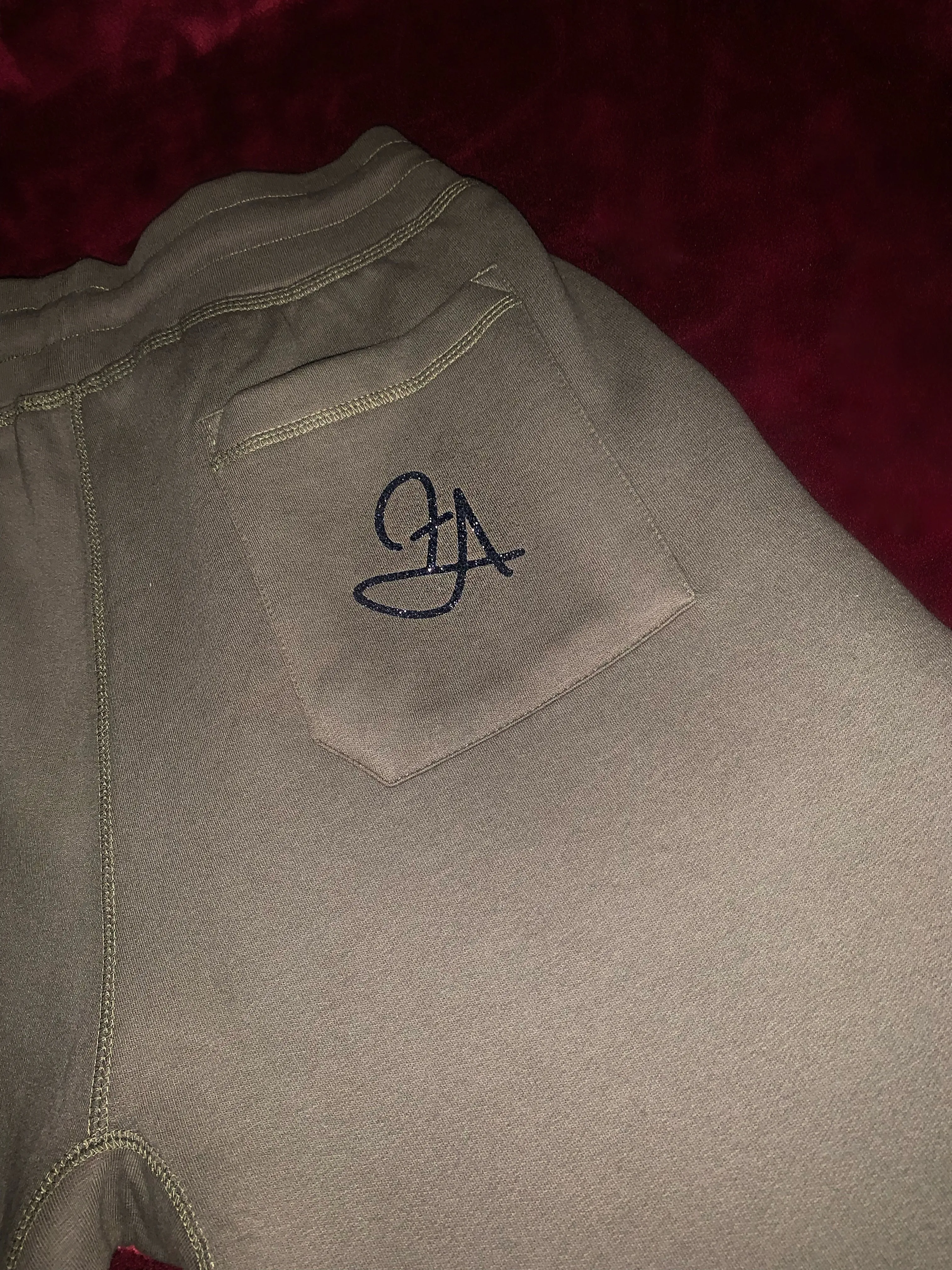 Fallon Aurielle Unisex Signature Paris Short Set (Olive Green & Black)