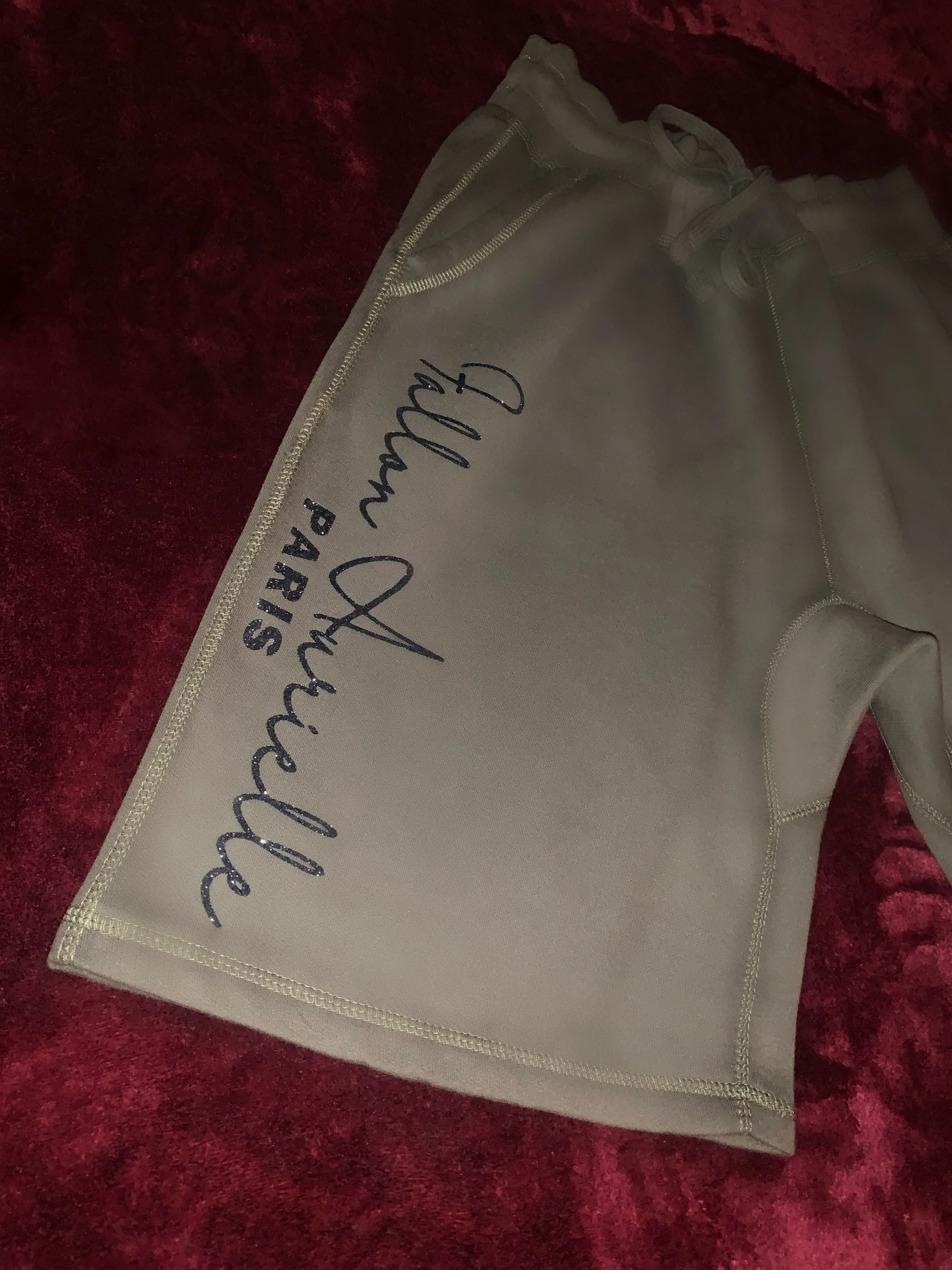 Fallon Aurielle Unisex Signature Paris Short Set (Olive Green & Black)