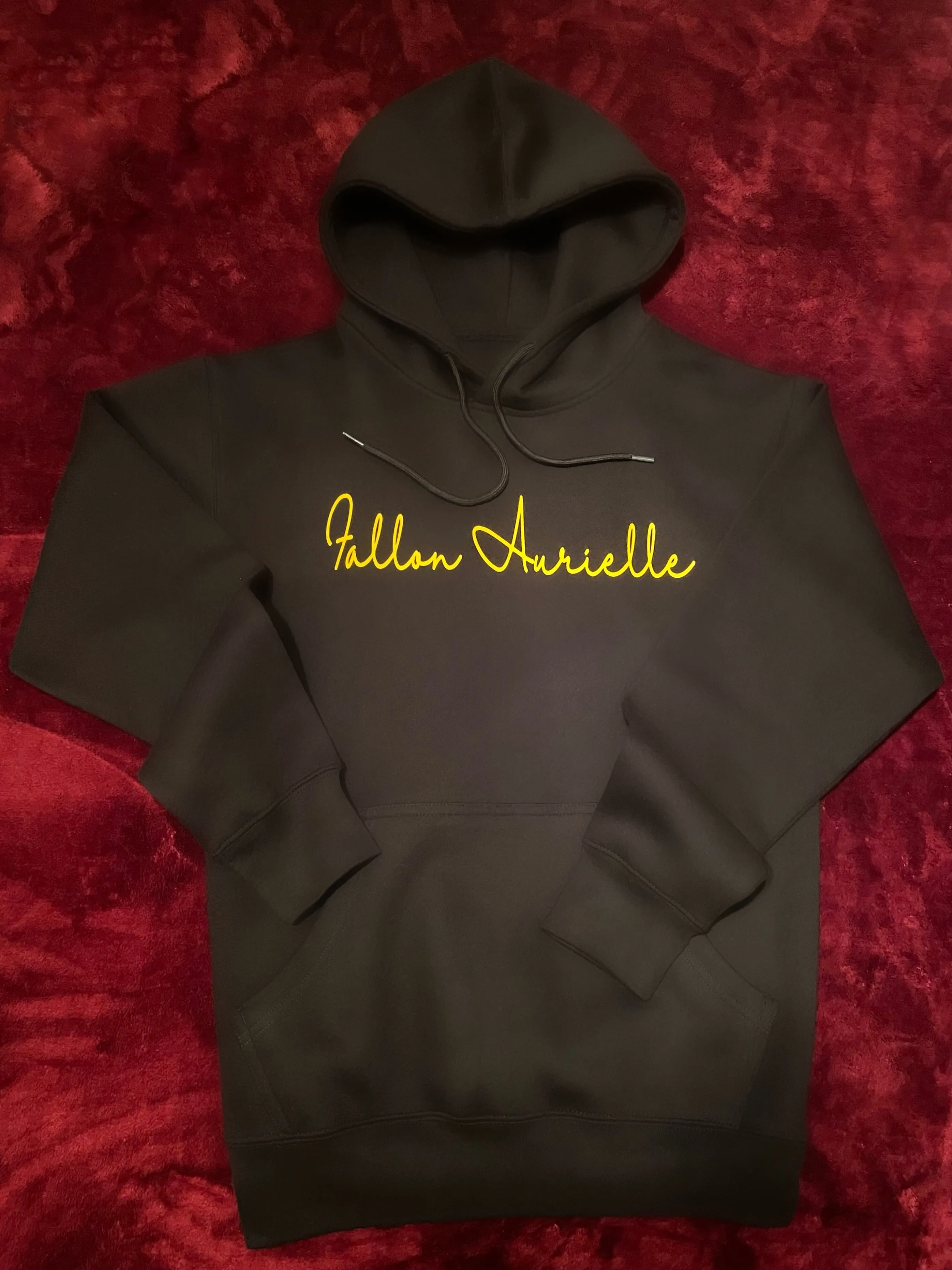 Fallon Aurielle Unisex Signature Taurus Logo & Name Zodiac Hoodie Short Set (Black & Yellow)