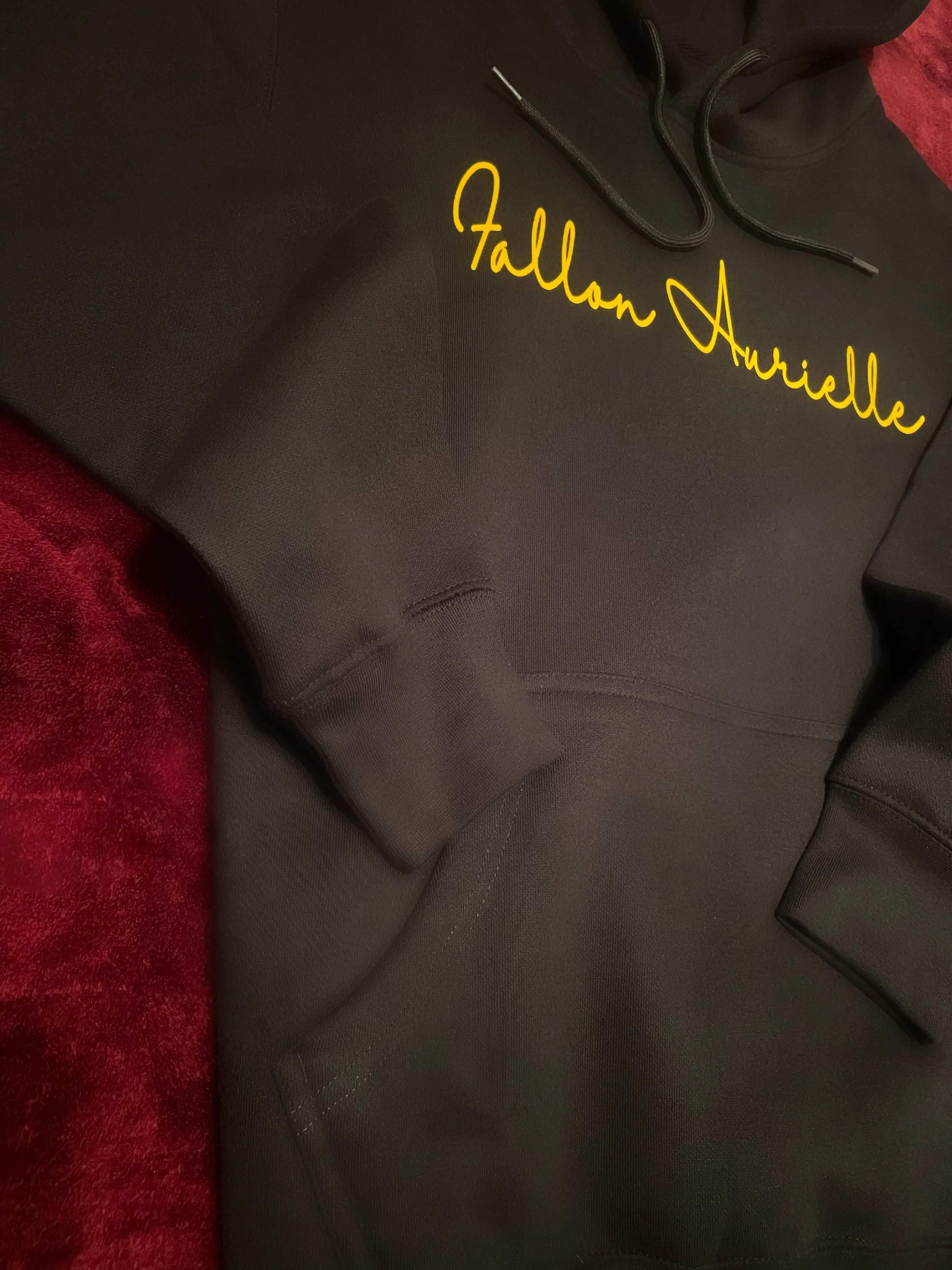 Fallon Aurielle Unisex Signature Taurus Logo & Name Zodiac Hoodie Short Set (Black & Yellow)