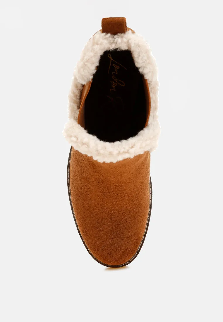 Faux Fur Lined Chelsea Boots By RUW