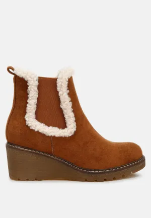 Faux Fur Lined Chelsea Boots By RUW