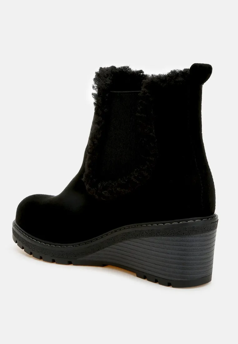 Faux Fur Lined Chelsea Boots By RUW