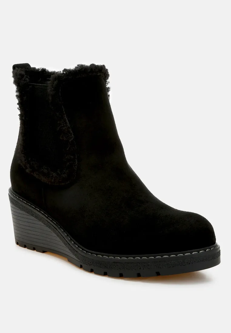 Faux Fur Lined Chelsea Boots By RUW