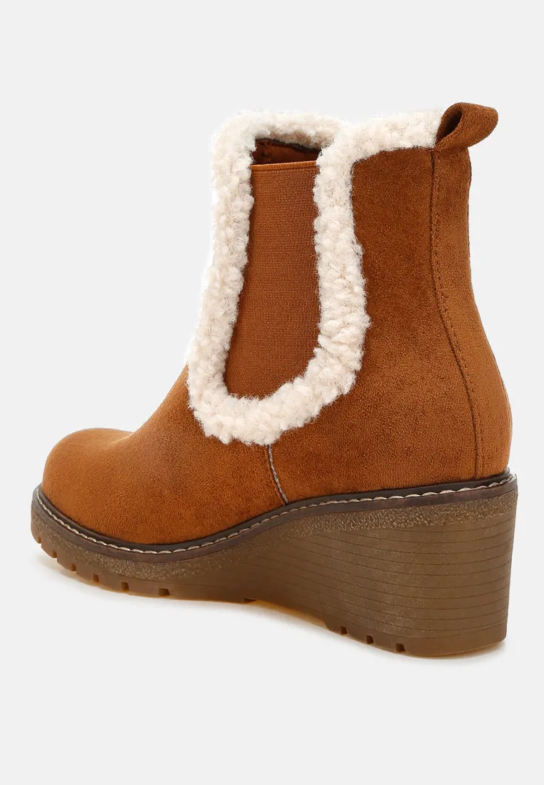Faux Fur Lined Chelsea Boots By RUW