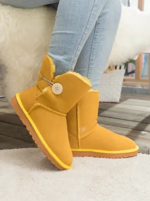 Faux Fur-Lined Classic Side Button Suede Boot