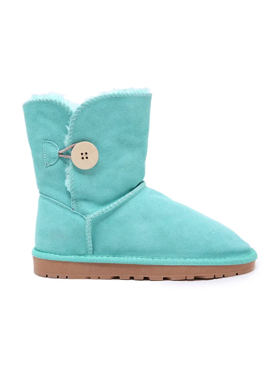 Faux Fur-Lined Classic Side Button Suede Boot