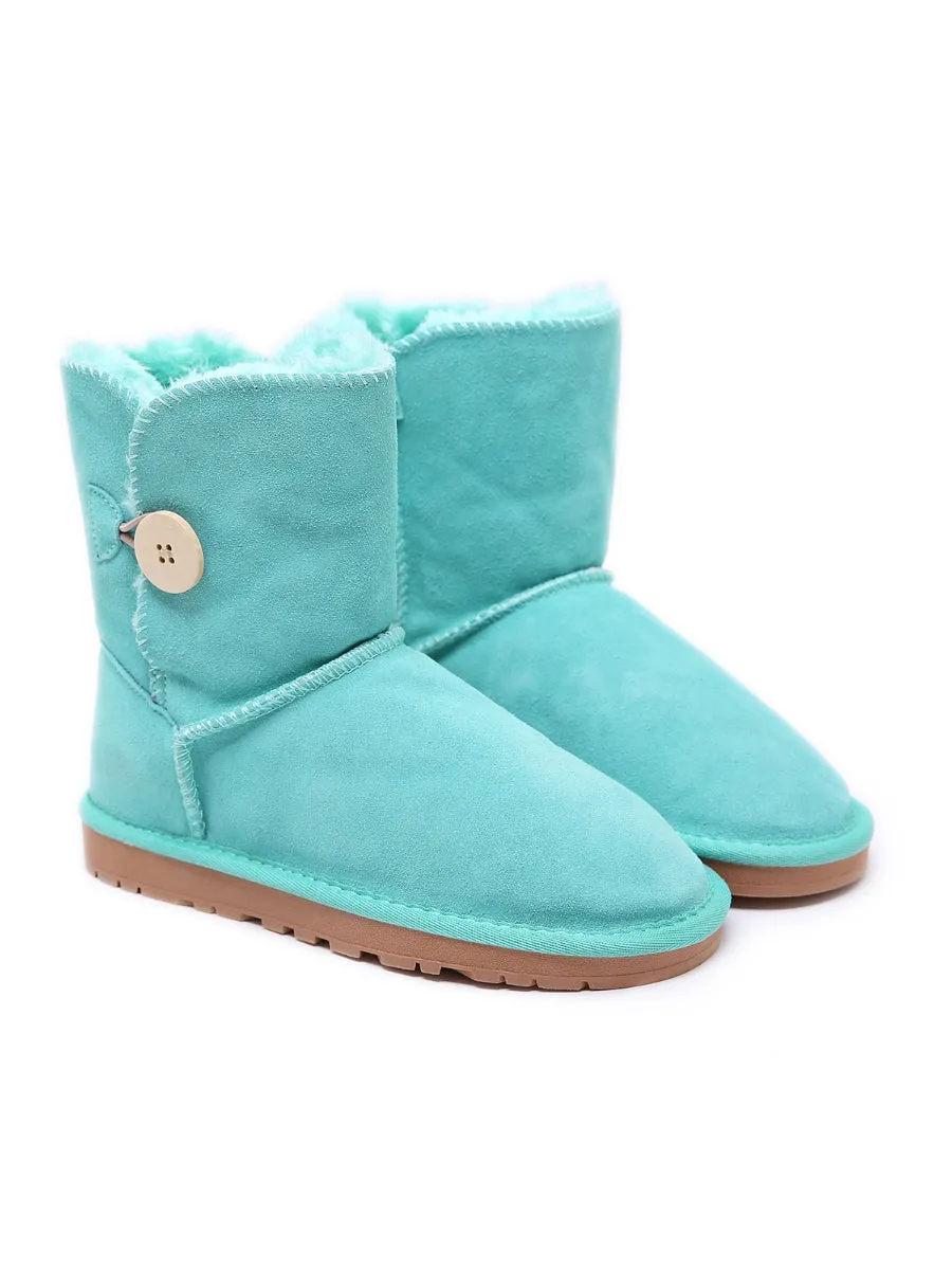 Faux Fur-Lined Classic Side Button Suede Boot