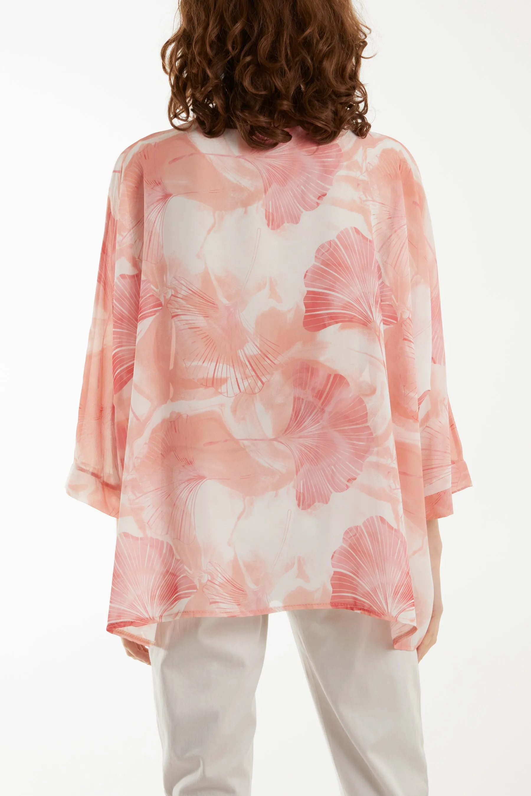 Feather Shell Print Tunic Top