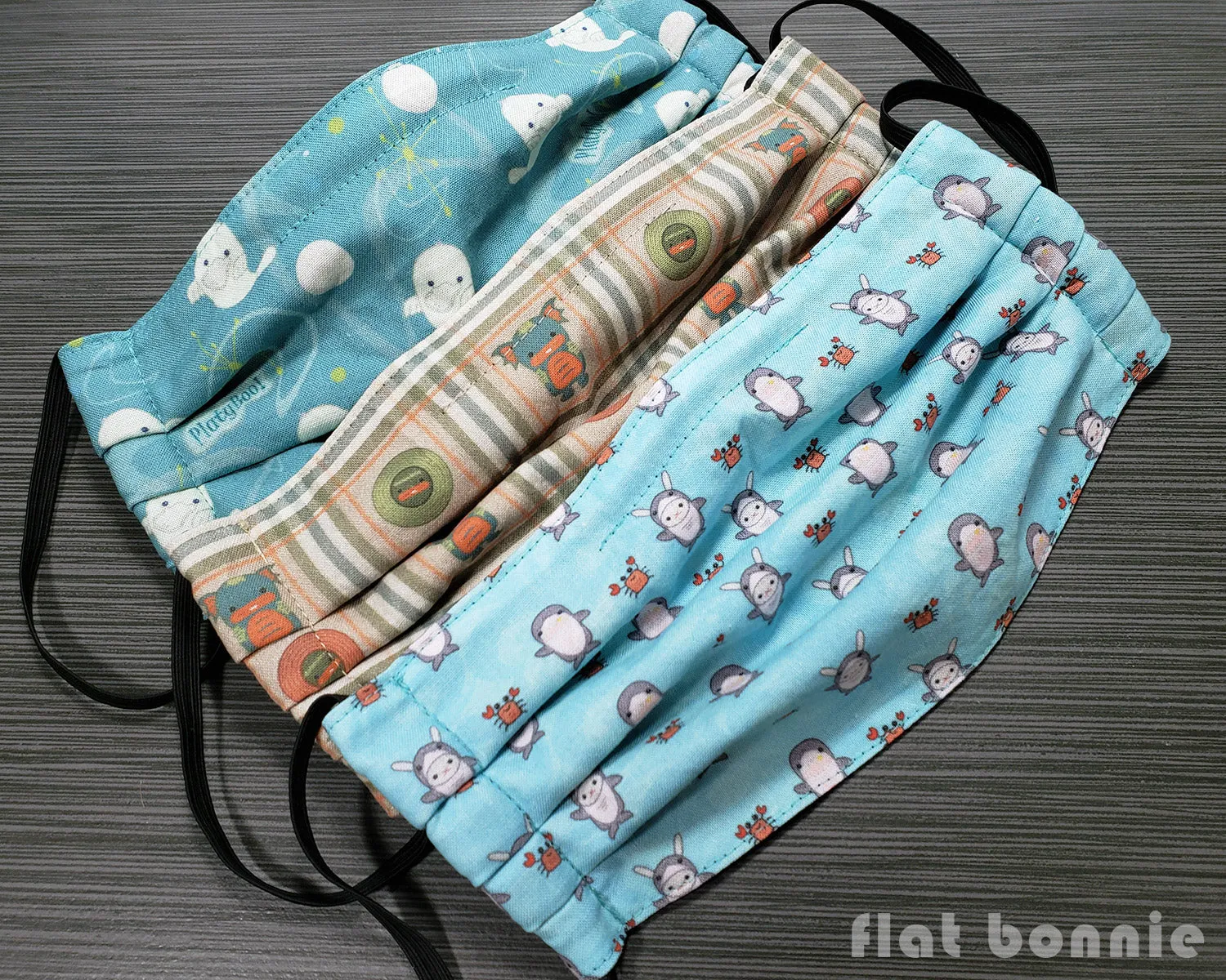 Flat Bonnie Face Mask - Pleated Style