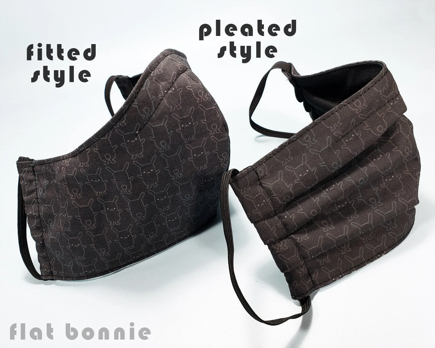 Flat Bonnie Face Mask - Pleated Style
