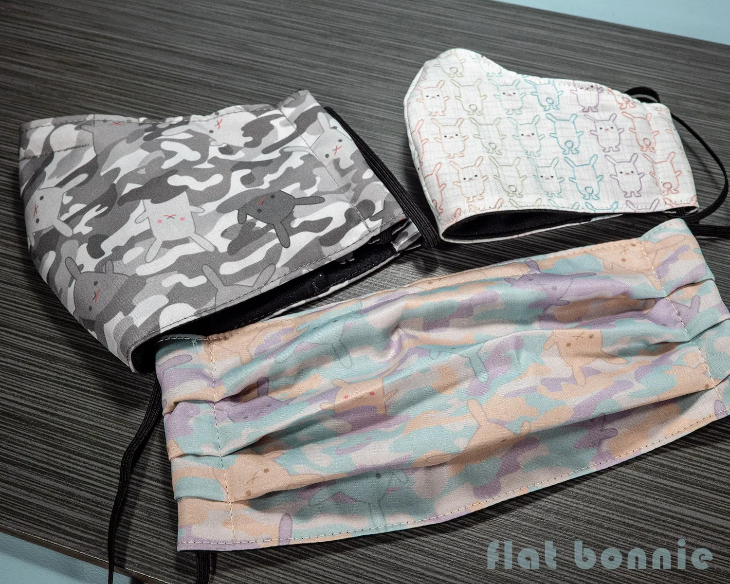 Flat Bonnie Face Mask - Pleated Style