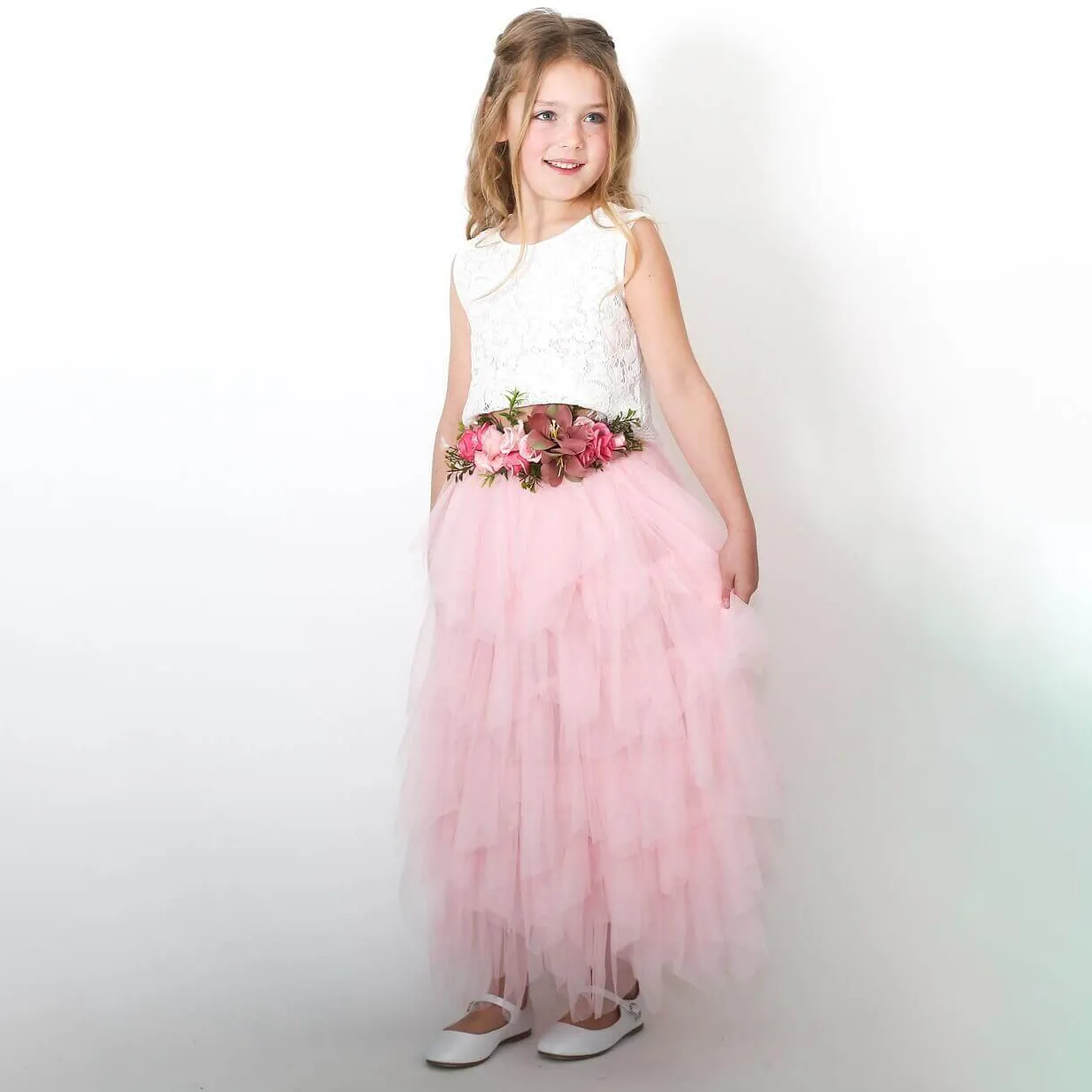 Flower Waist Sash / Head Piece - Pink Blooms