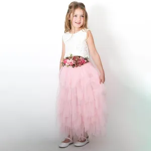 Flower Waist Sash / Head Piece - Pink Blooms