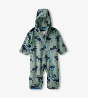 Forest Moose Fuzzy Fleece Baby Bundler