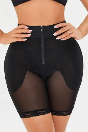 Full Size High-Waisted Lace Trim Shaping Shorts