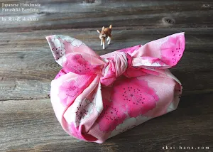 Furoshiki Reusable Fabric Wrap, Bandana, SAKURA Pink ⦿fsjf0008