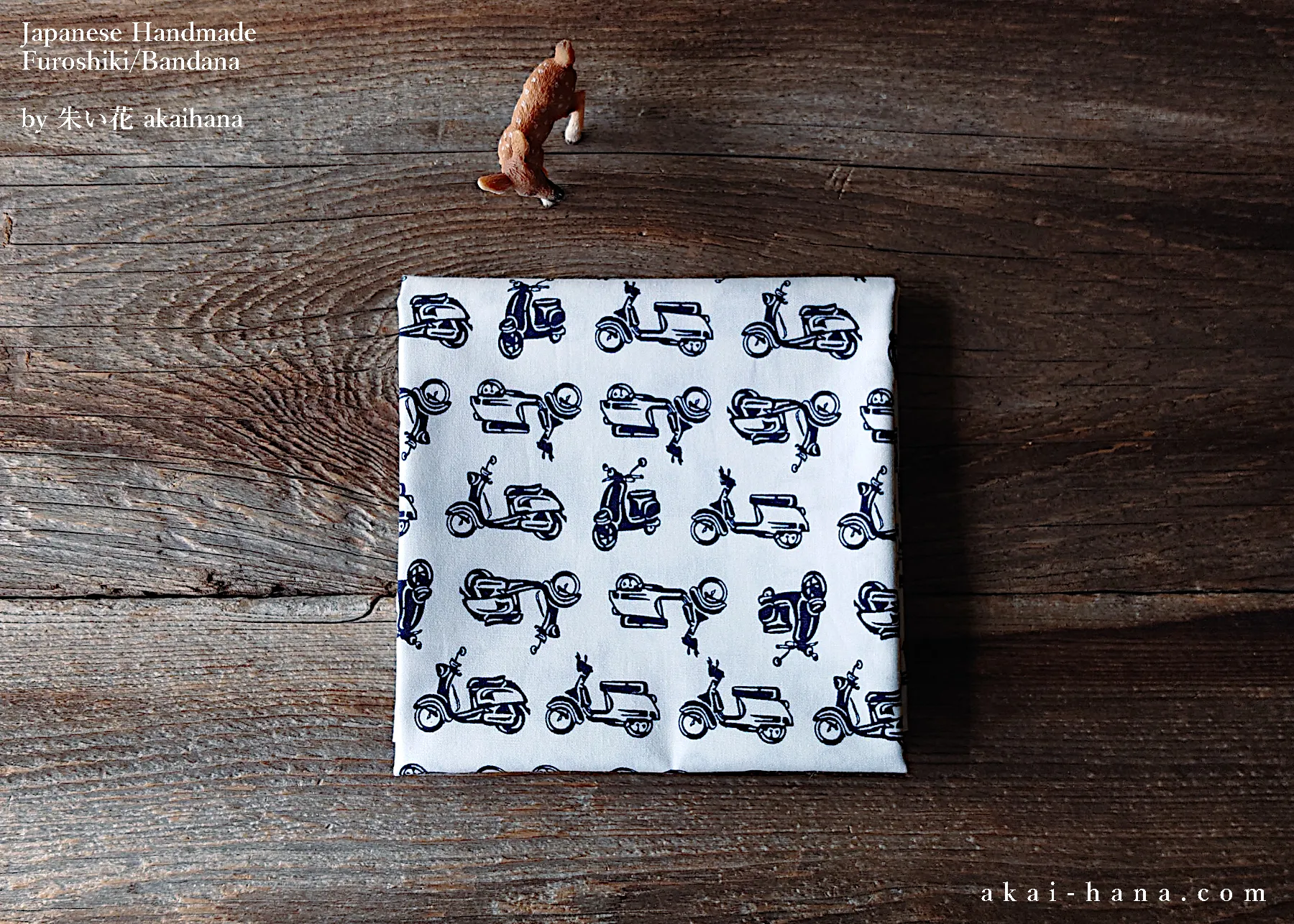 Furoshiki Reusable Fabric Wrap, Bandana, Scooter ⦿fsjf1011