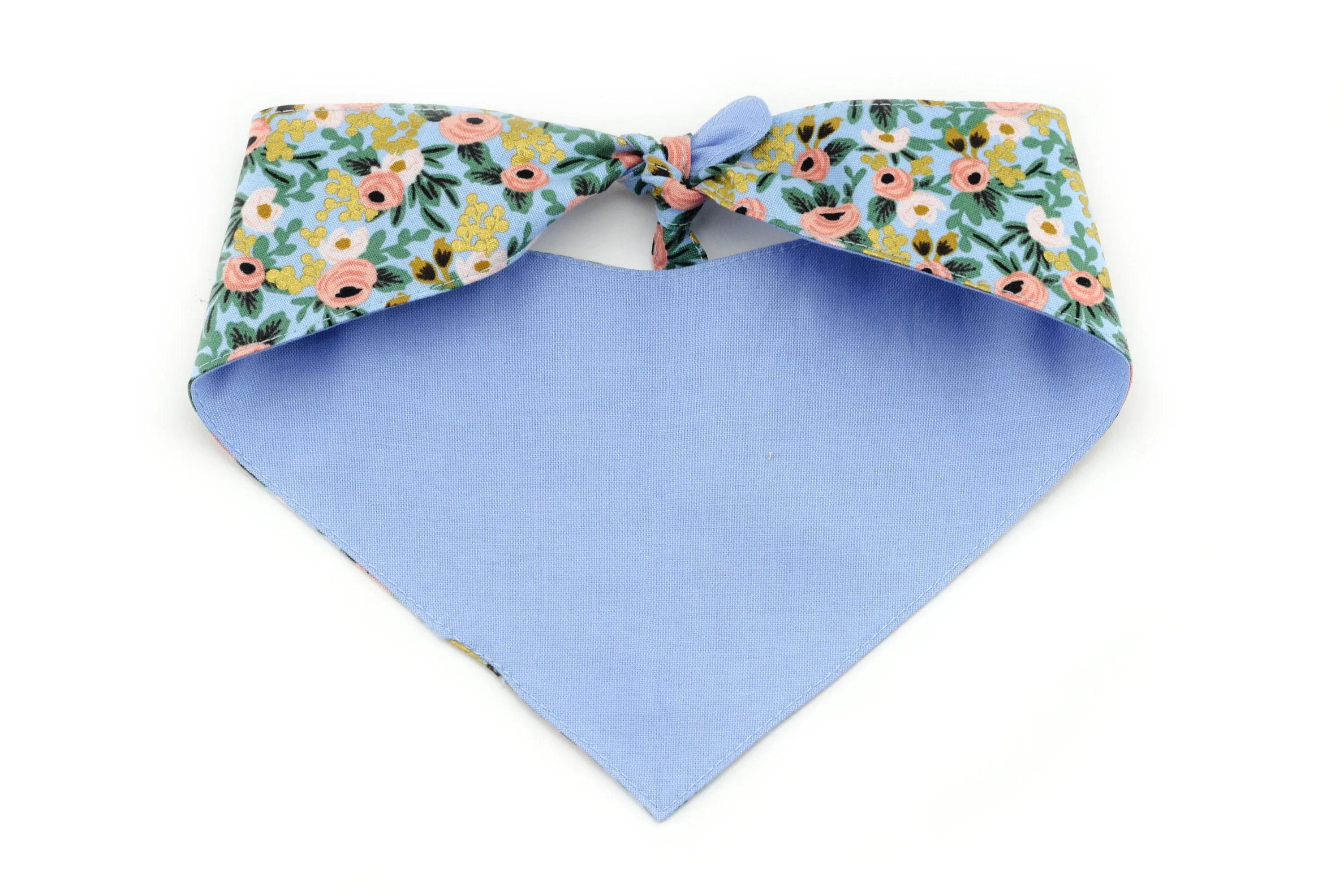 Garden Party Tie-On Dog Bandana - Chambray