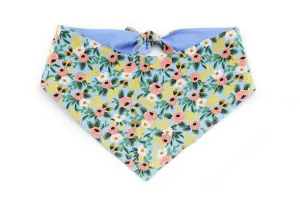 Garden Party Tie-On Dog Bandana - Chambray