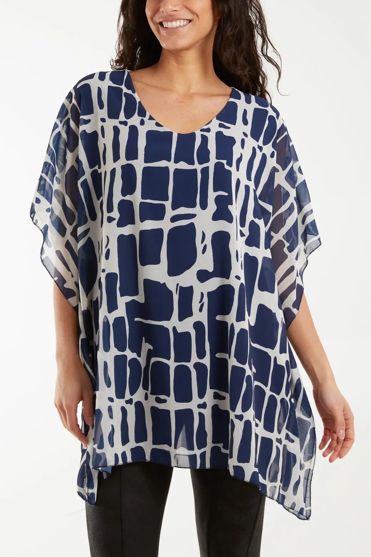 Geometric Print Double Layer Tunic