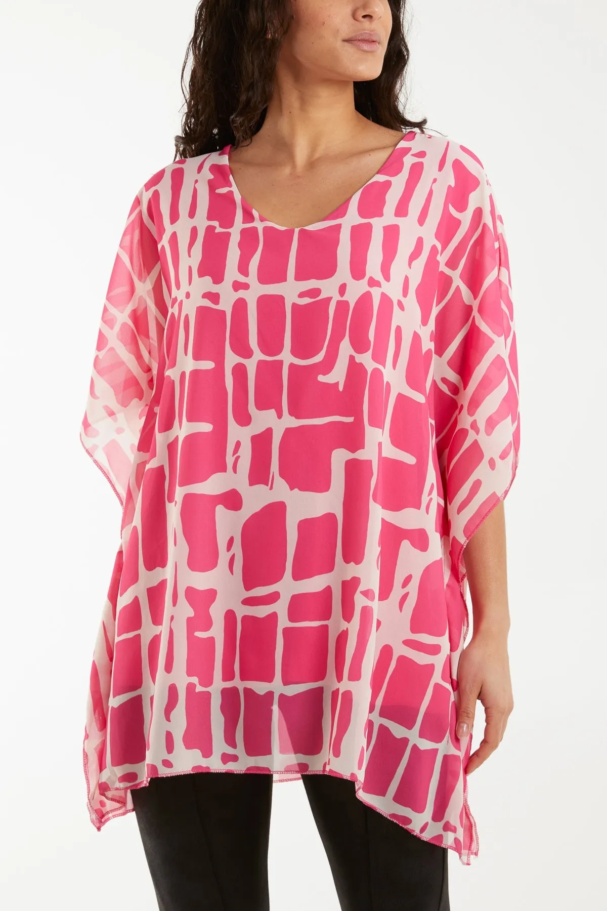 Geometric Print Double Layer Tunic