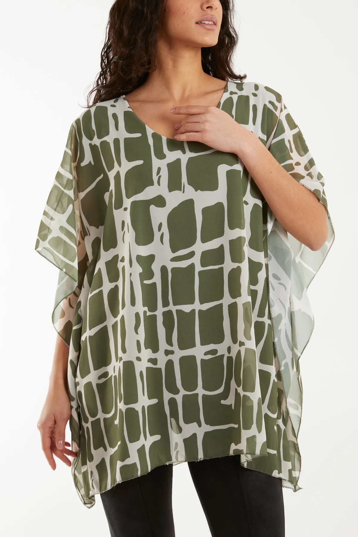 Geometric Print Double Layer Tunic
