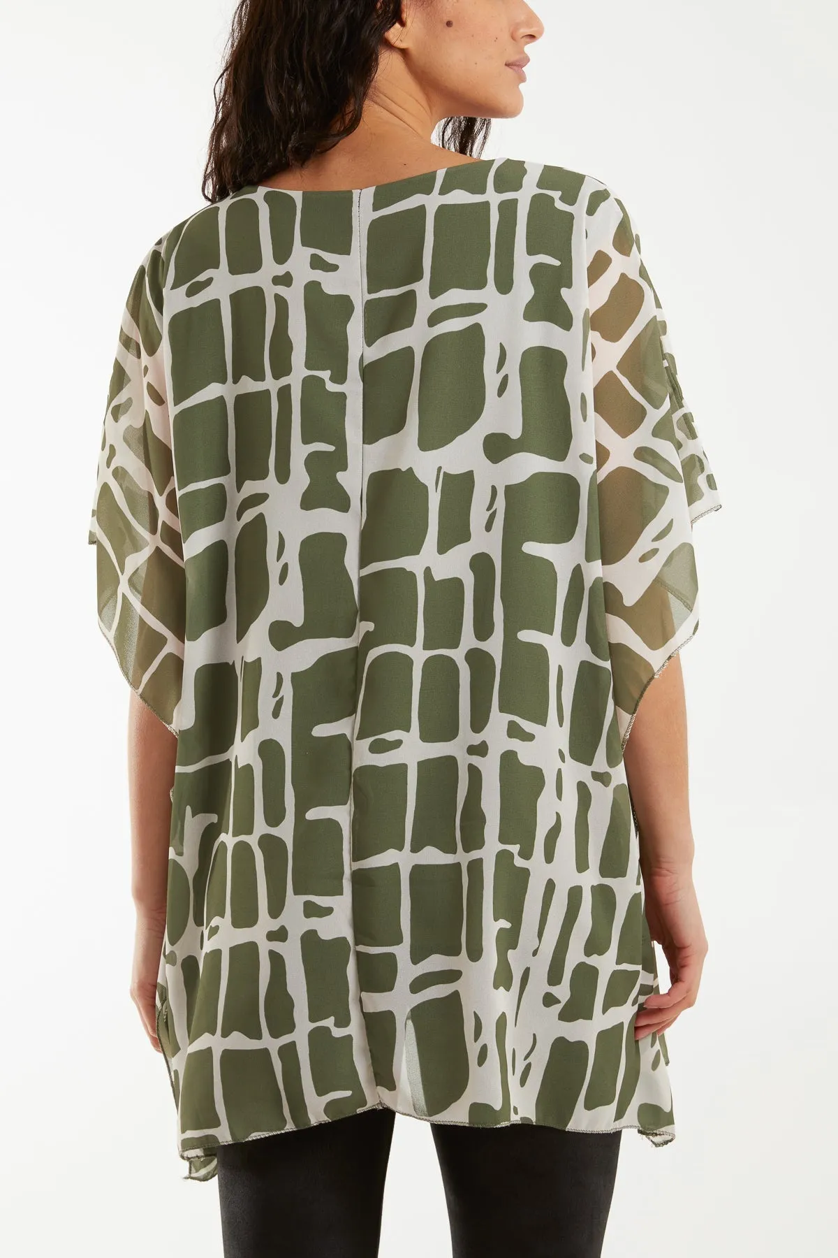 Geometric Print Double Layer Tunic