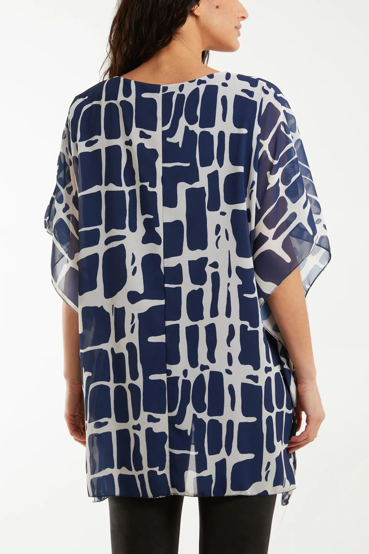 Geometric Print Double Layer Tunic