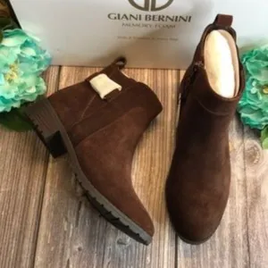 GIANI BERNINI Eilee Chocolate Suede Booties 5M