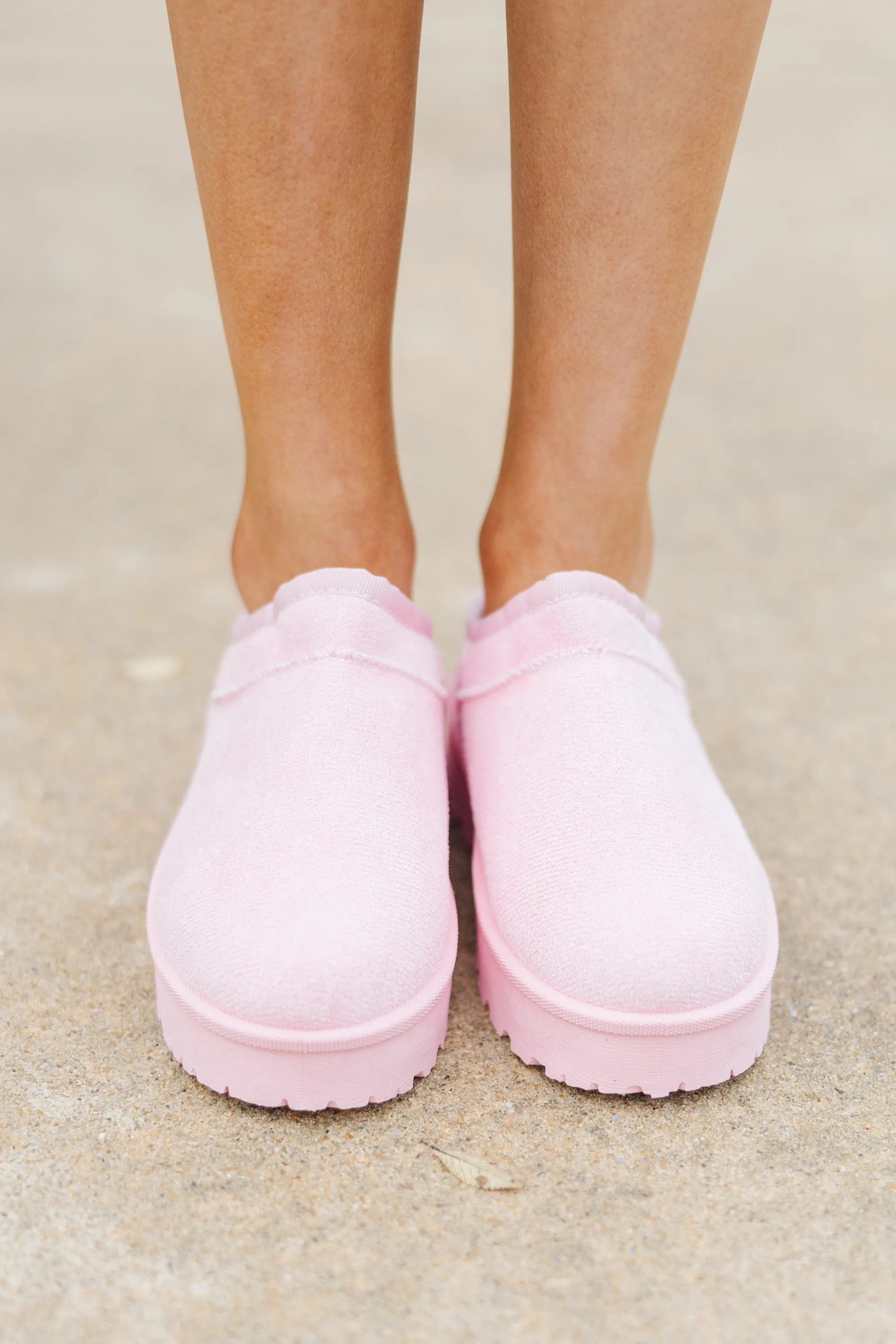 Girls: The Sadie Pink Slide On Booties