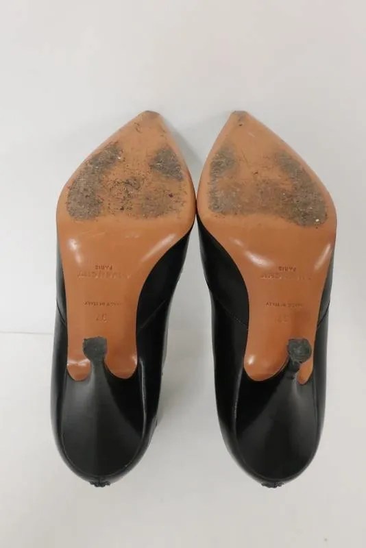 Givenchy Infinity Ankle Boots Black Layered Leather Size 37 Pointed Toe Booties