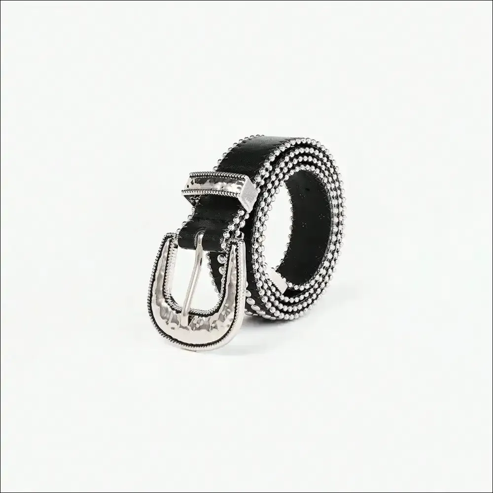 Glamorous Studded Rhinestone PU Leather Belt