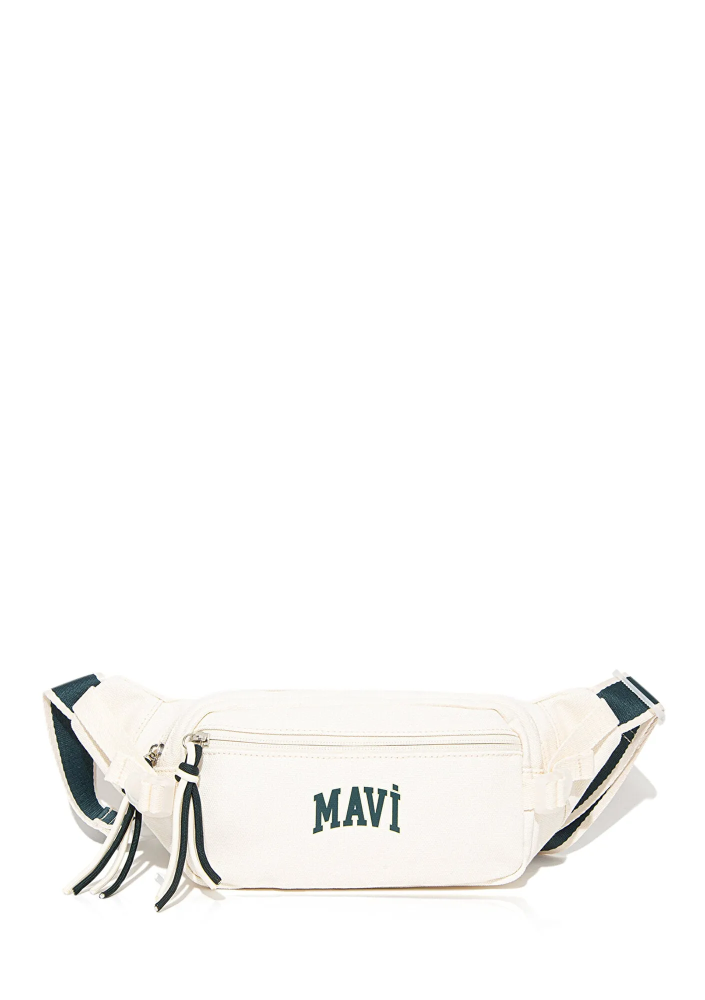 Green Detailed White Belt Bag