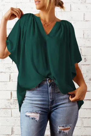 Green Pleated Loose Top