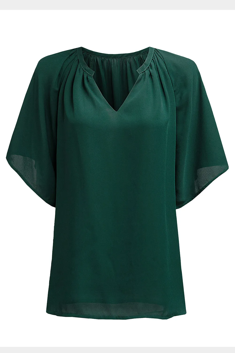 Green Pleated Loose Top