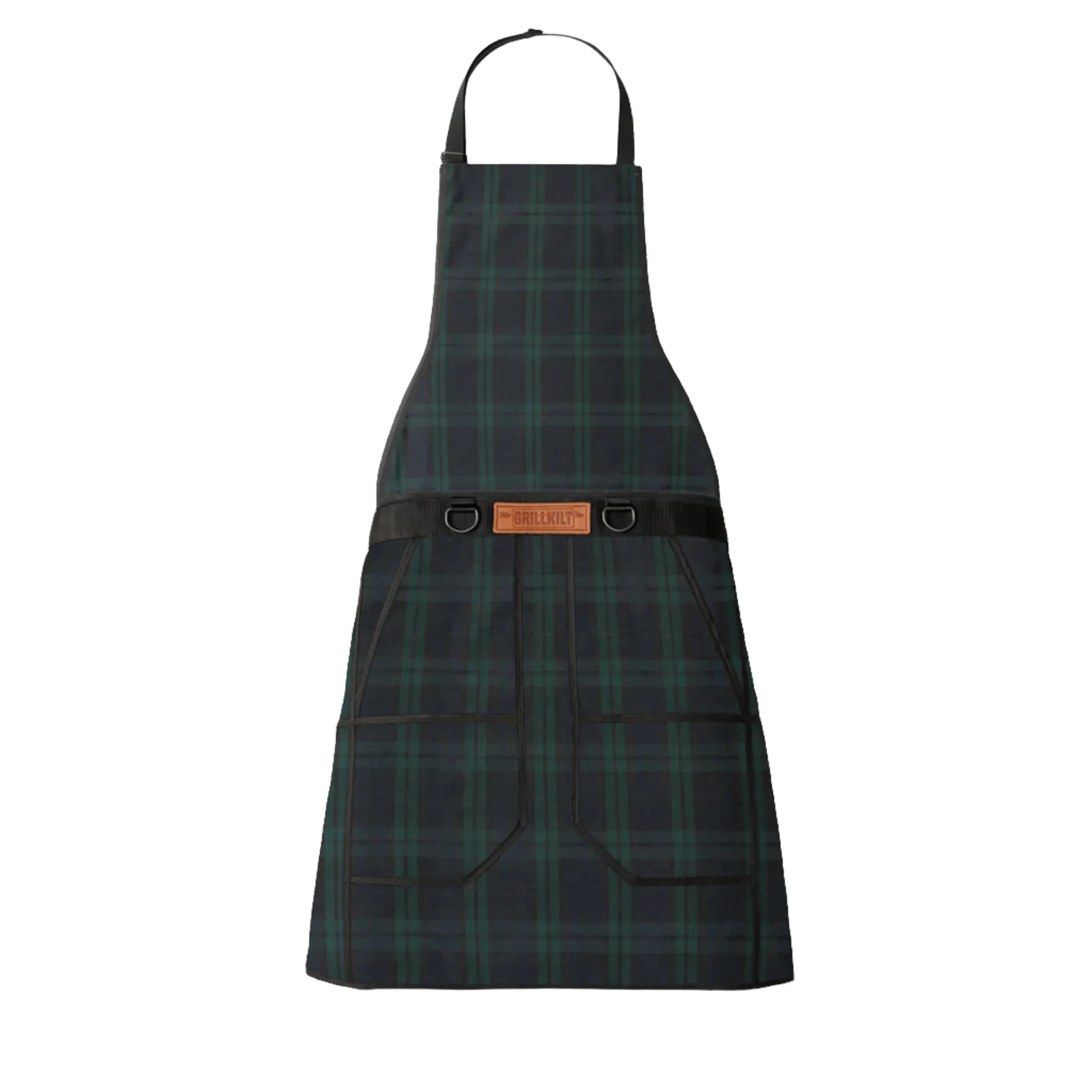 GRILLKILT | Grilling Apron with Bib| Black Watch Tartan